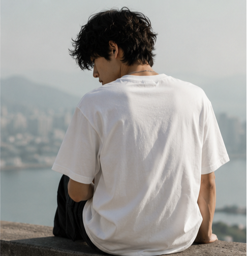 silent bloom tee — white