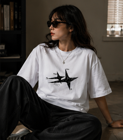 Distortion tee — white