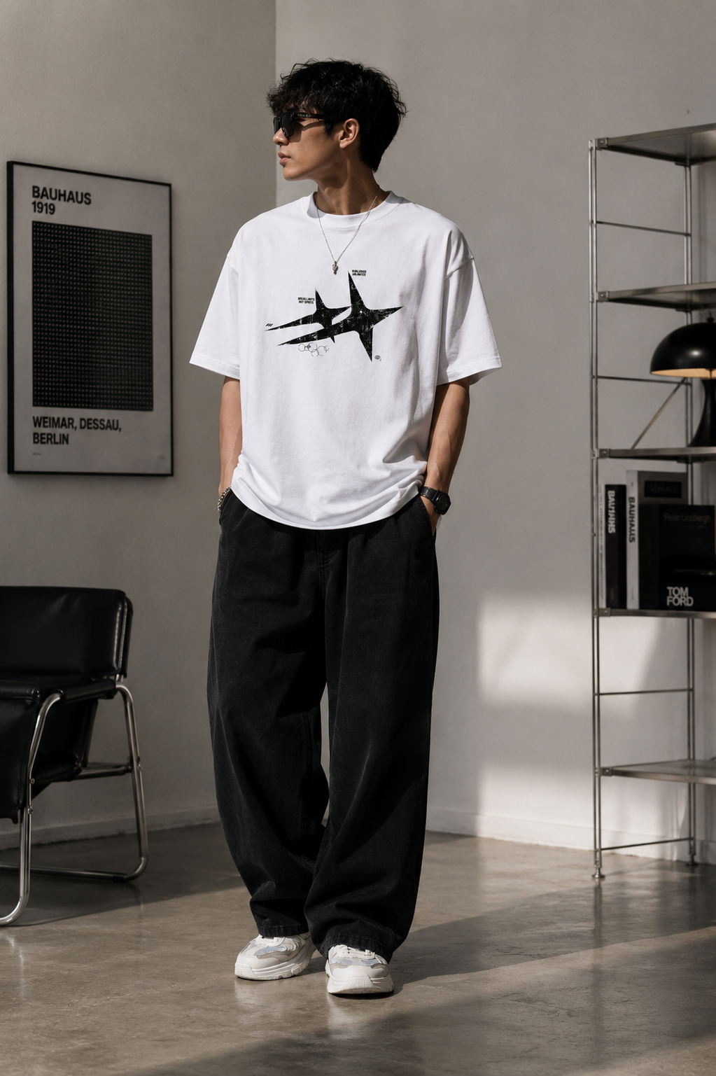Distortion tee — white