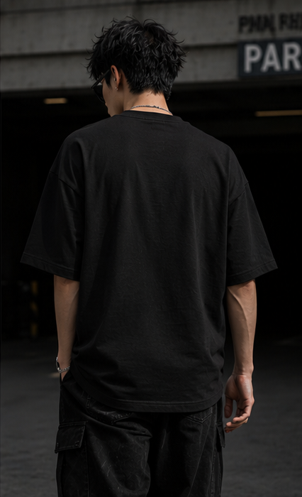 hustle habit tee —  black