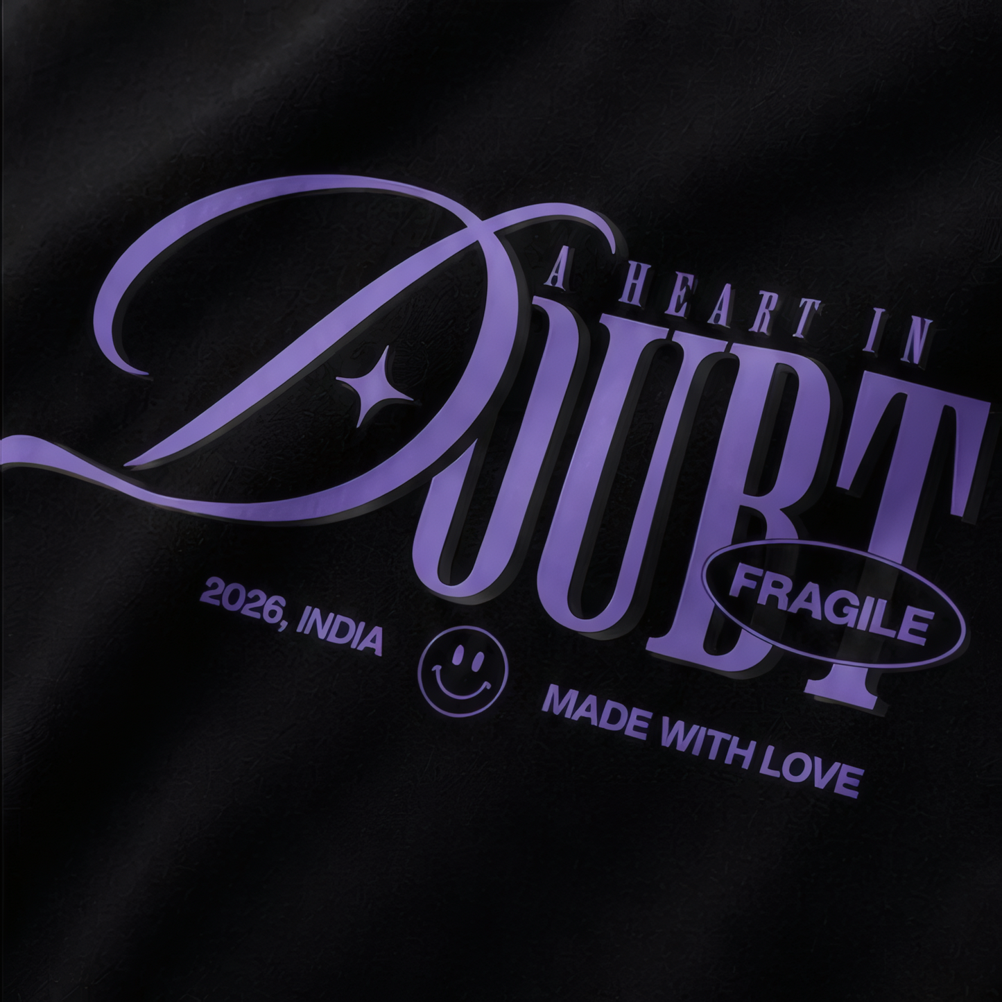 fragile heart tee — midnight