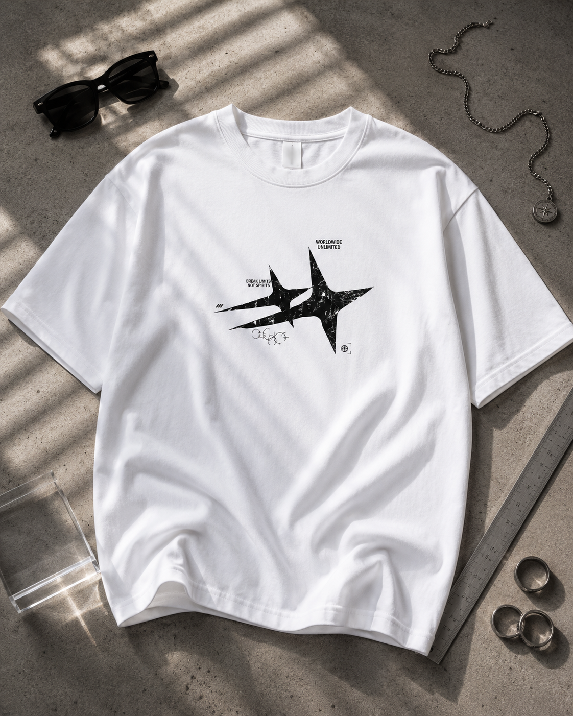 Distortion tee — white