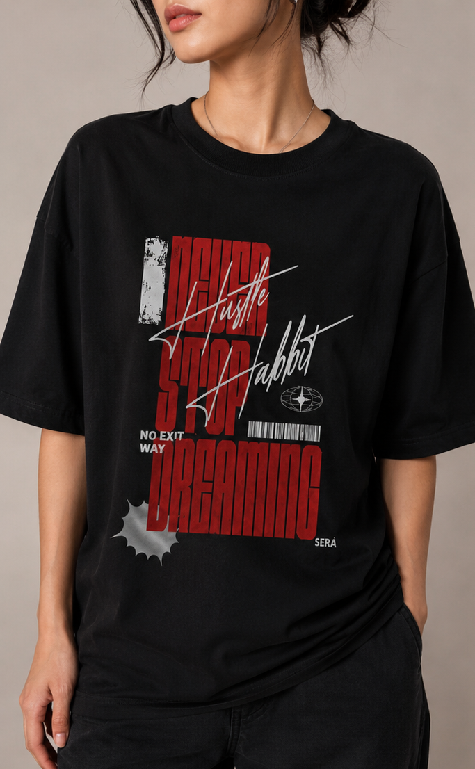 hustle habit tee — black