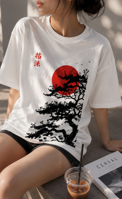 silent bloom tee — white