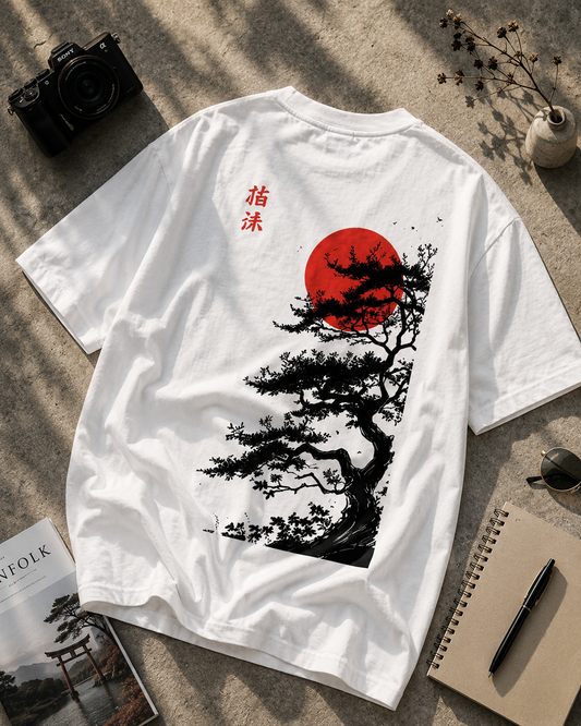silent bloom tee — white