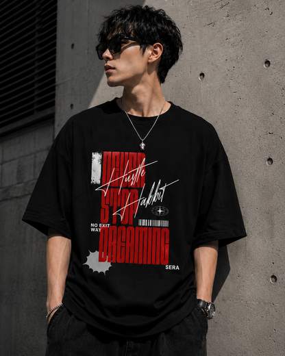 hustle habit tee —  black